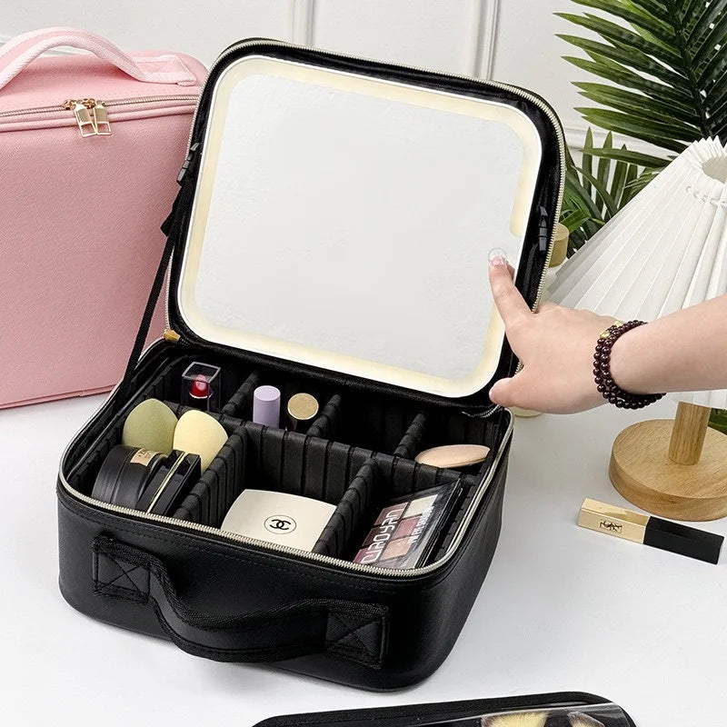 Estuche cosmético LED con espejo: el mejor compañero de belleza para viajes