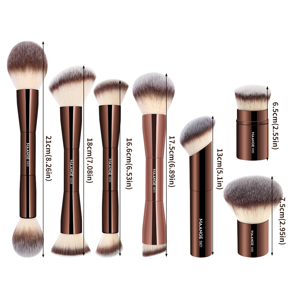 Double-Ended Makeup Brushes - Luxurious & Versatile