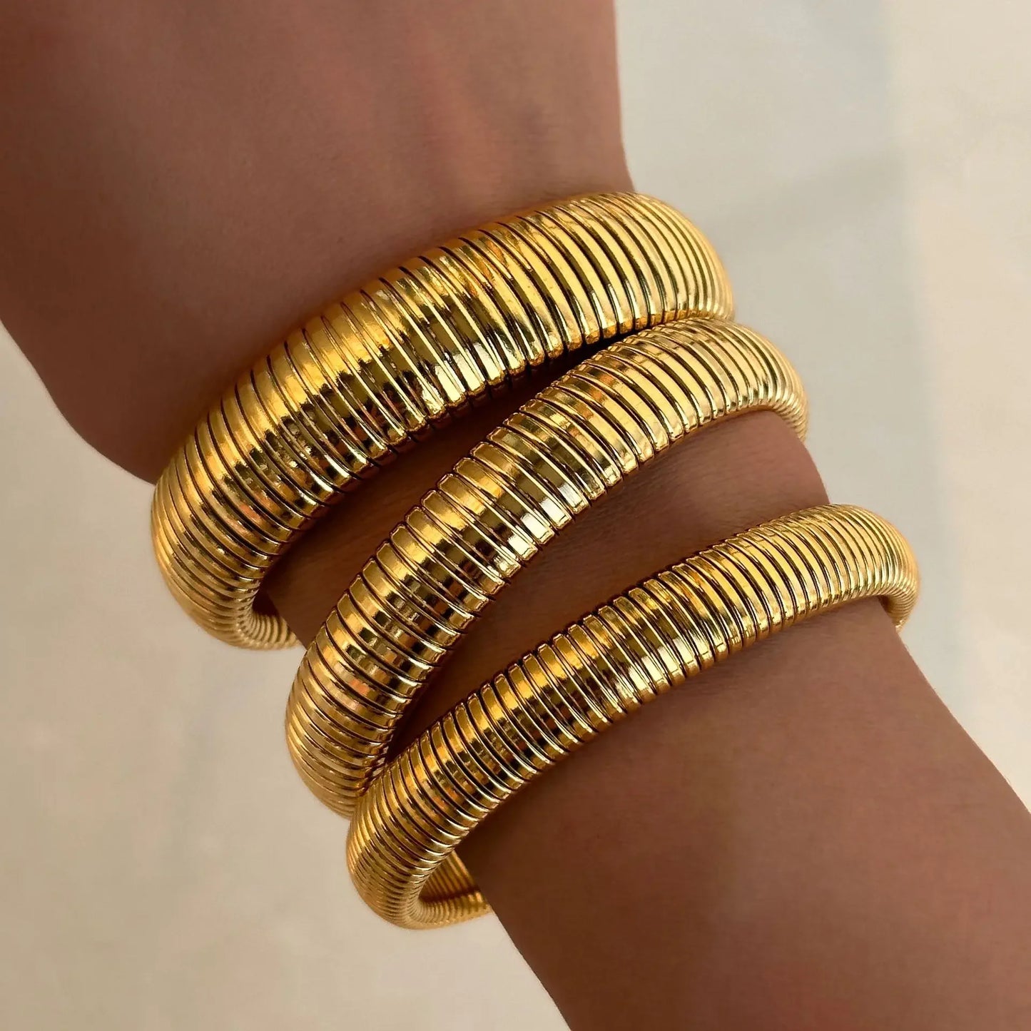 Pulsera elástica en espiral de moda - Acero inoxidable estilo vintage