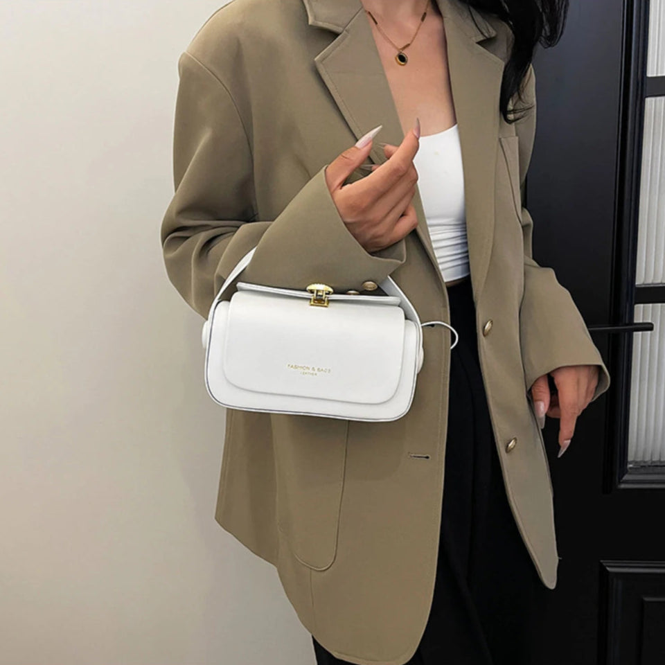 Bolso de hombro cuadrado clásico y sencillo: bandolera elegante y versátil