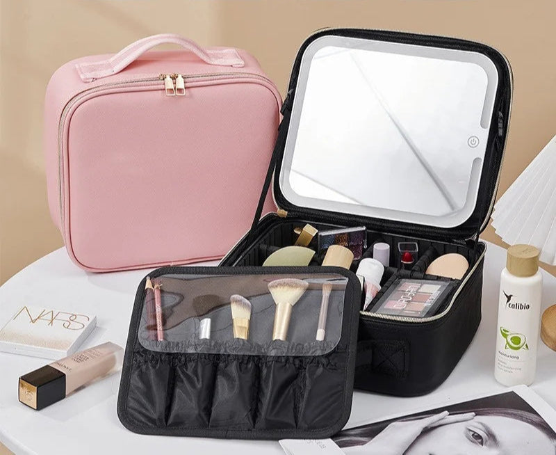 Estuche cosmético LED con espejo: el mejor compañero de belleza para viajes