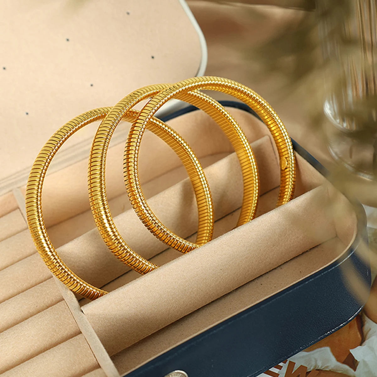 Pulsera elástica en espiral de moda - Acero inoxidable estilo vintage
