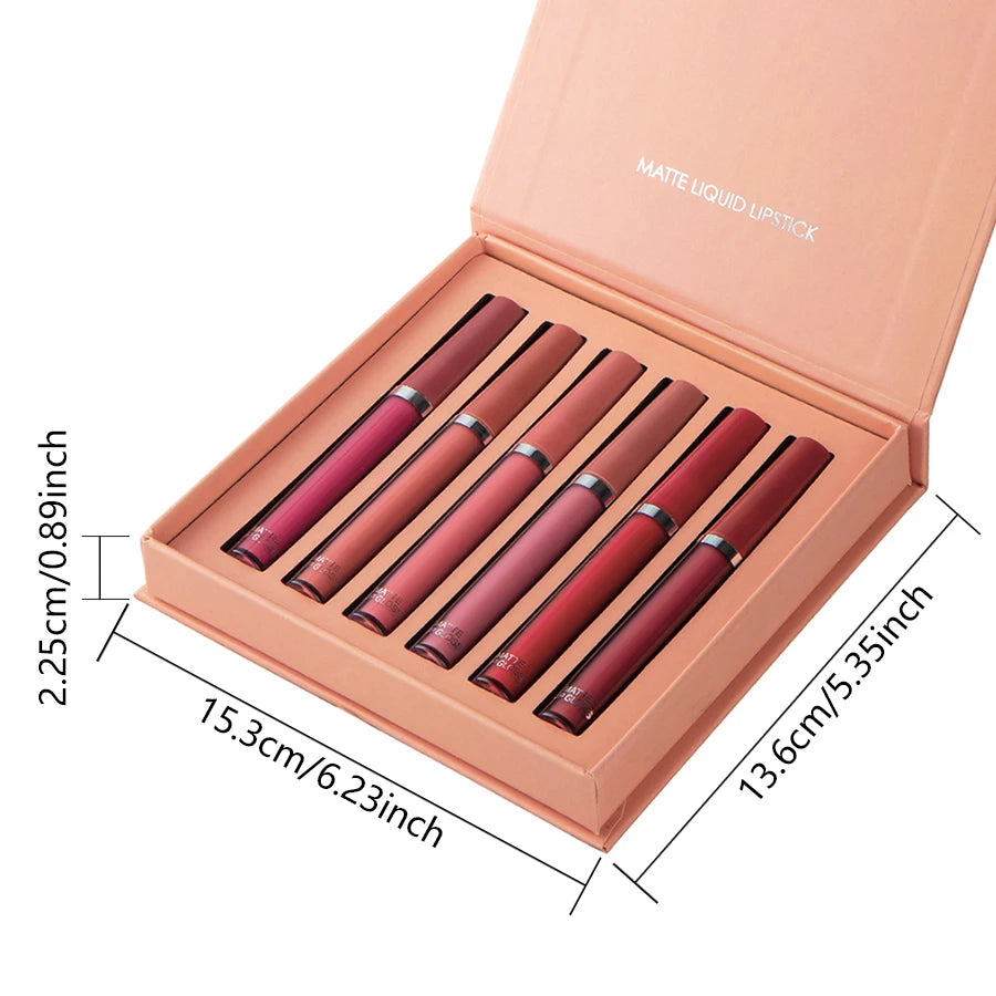 Matte Lip Gloss Set – 6 Long Lasting Colors
