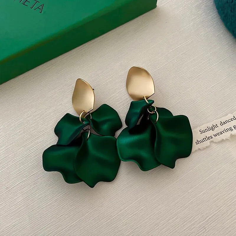 Elegant Multicolored Flower Petal Earrings – Bold & Unique