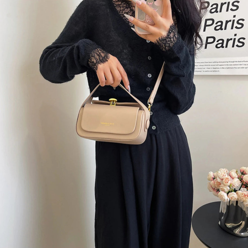 Bolso de hombro cuadrado clásico y sencillo: bandolera elegante y versátil