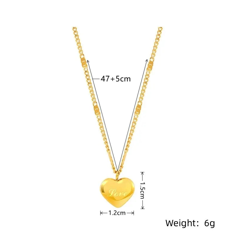 Gold-Color Heart Necklace - Elegant & Timeless Design
