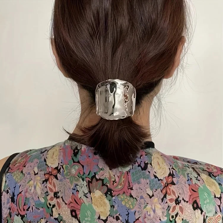 Metal Irregular Concave-Convex Lava Hairpin – Elegant & Retro Design