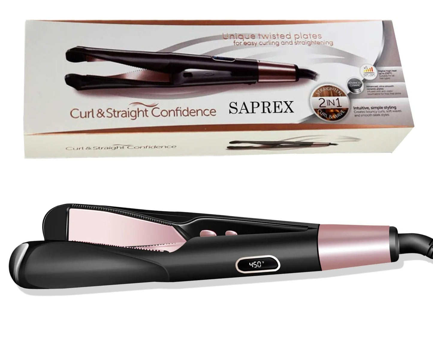 2-in-1 Hair Straightener & Curler Twist - Perfect Styling in One Tool!