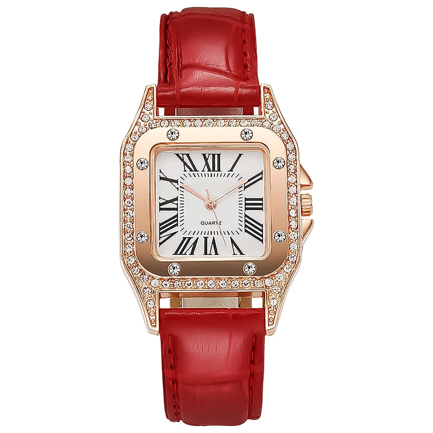 Elegant Women’s Leather Strap Quartz Watch