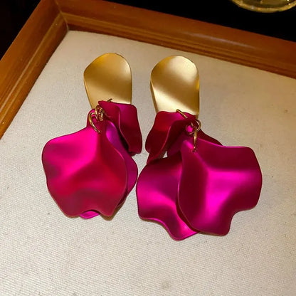 Elegant Multicolored Flower Petal Earrings – Bold & Unique
