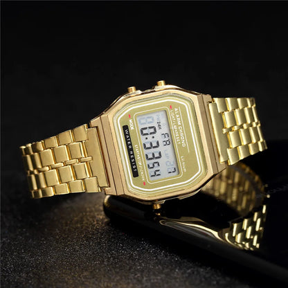 Elegant Digital Watch - Stylish Stainless Steel Timepiece