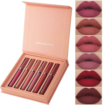 Matte Lip Gloss Set – 6 Long Lasting Colors