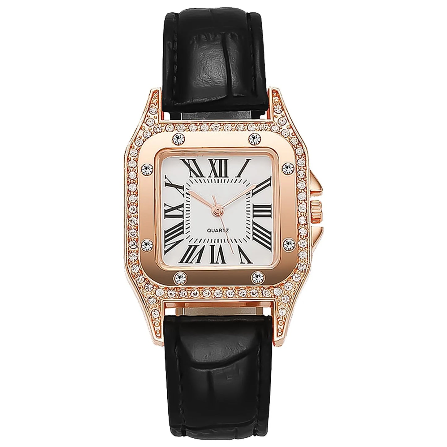 Elegant Women’s Leather Strap Quartz Watch