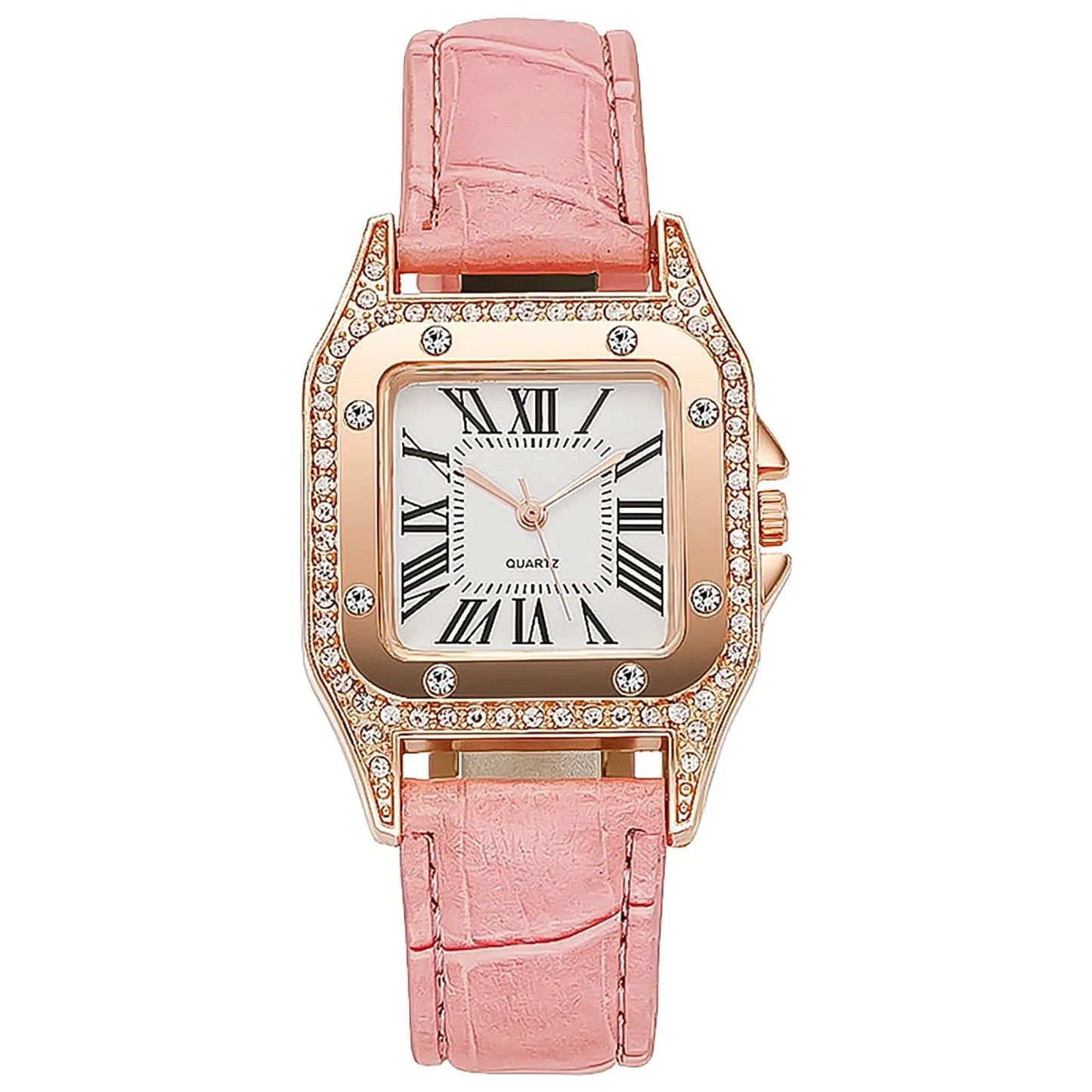 Elegant Women’s Leather Strap Quartz Watch