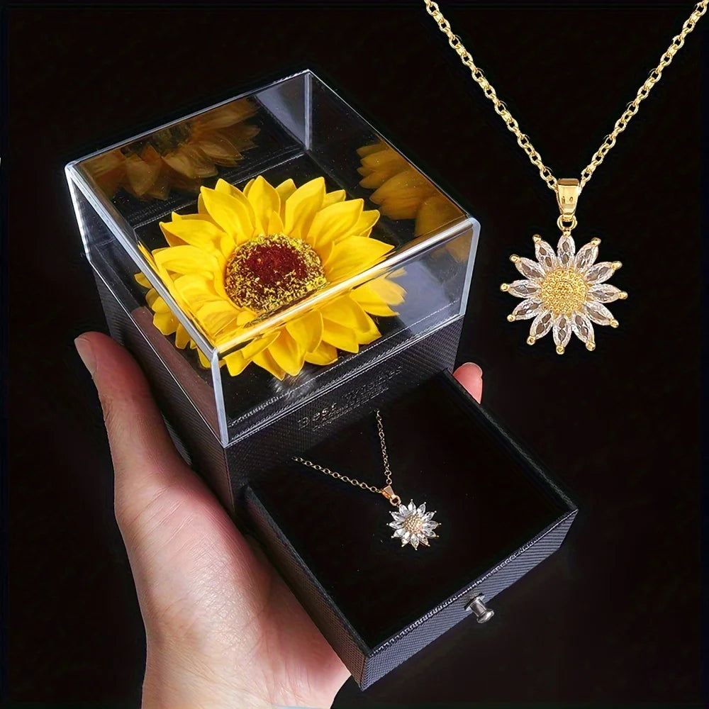 Elegant Sunflower Necklace Gift Set - Celebrate Love & Loyalty