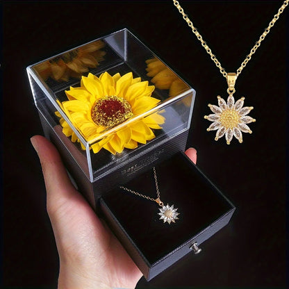 Elegant Sunflower Necklace Gift Set - Celebrate Love & Loyalty
