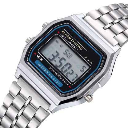 Elegant Digital Watch - Stylish Stainless Steel Timepiece