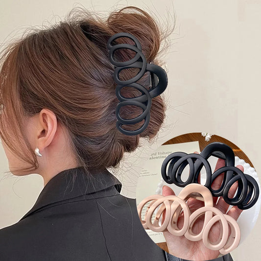 Frosted Hollow Hair Claw – Elegant & Lightweight Design