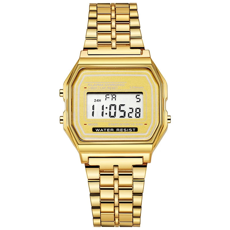 Elegant Digital Watch - Stylish Stainless Steel Timepiece