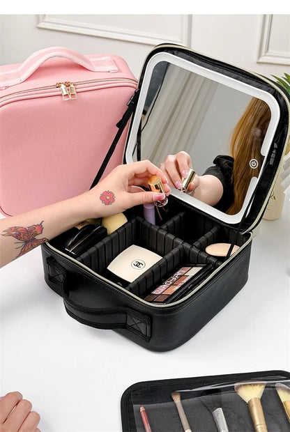 Estuche cosmético LED con espejo: el mejor compañero de belleza para viajes
