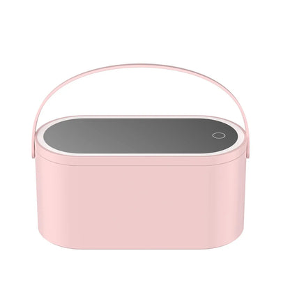 Caja organizadora de maquillaje con espejo LED