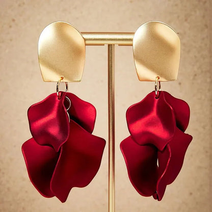 Elegant Multicolored Flower Petal Earrings – Bold & Unique