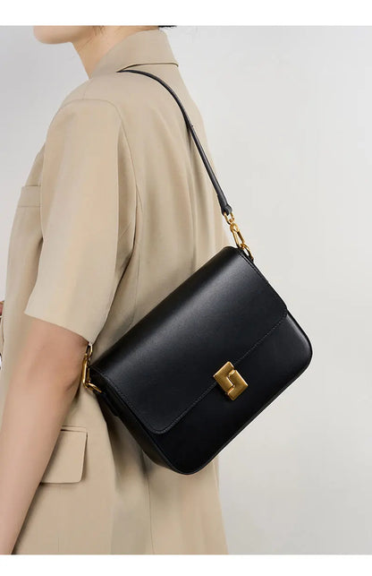 Bolso bandolera de lujo 100 % piel auténtica: elegante y de alta calidad.