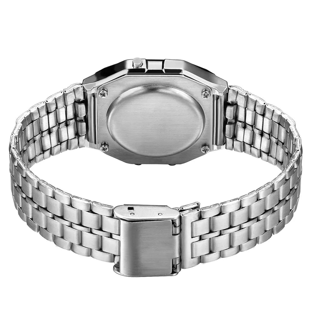 Elegant Digital Watch - Stylish Stainless Steel Timepiece