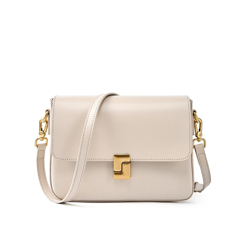 Bolso bandolera de lujo 100 % piel auténtica: elegante y de alta calidad.