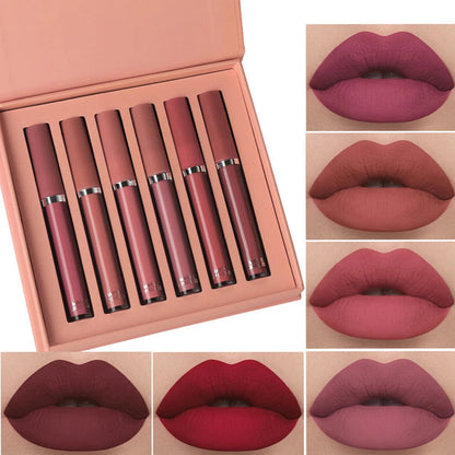 Matte Lip Gloss Set – 6 Long Lasting Colors