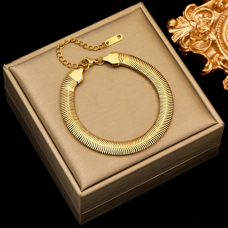 Stainless Steel Gold-Plated Bracelet Collection – Elegant & Trendy Designs