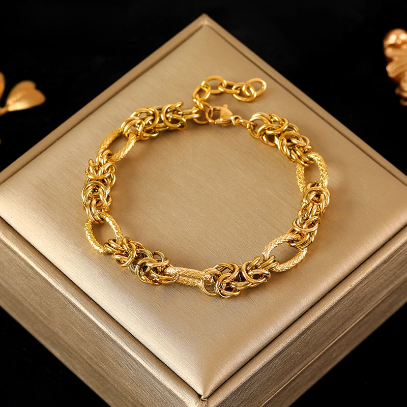 Stainless Steel Gold-Plated Bracelet Collection – Elegant & Trendy Designs