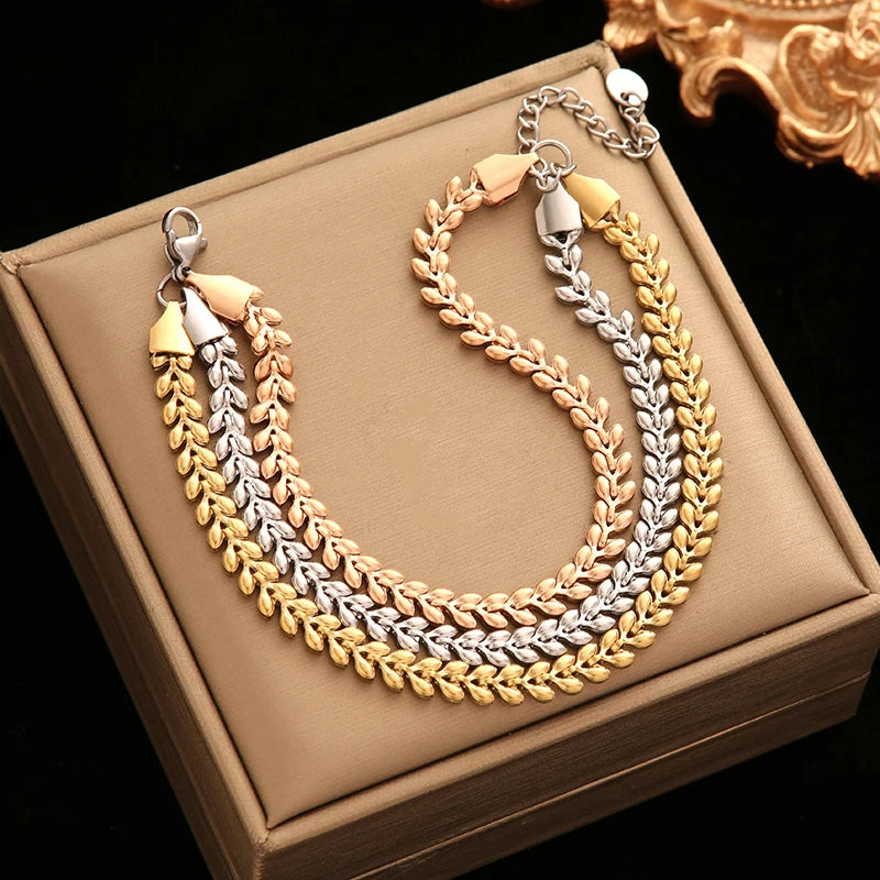 Stainless Steel Gold-Plated Bracelet Collection – Elegant & Trendy Designs