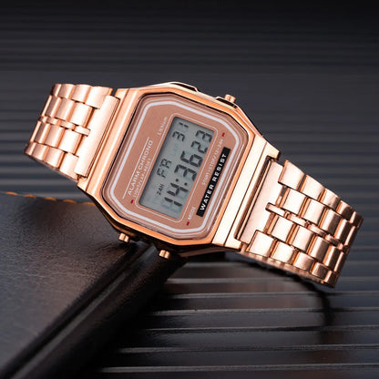 Elegant Digital Watch - Stylish Stainless Steel Timepiece