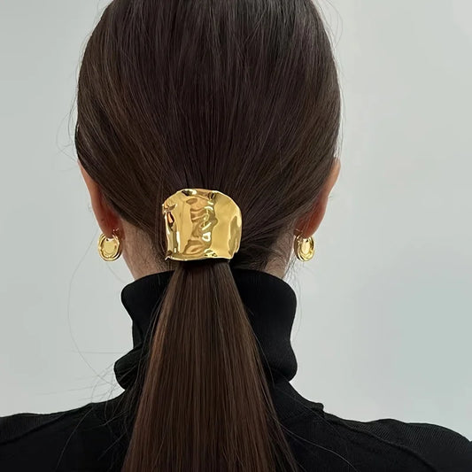 Metal Irregular Concave-Convex Lava Hairpin – Elegant & Retro Design