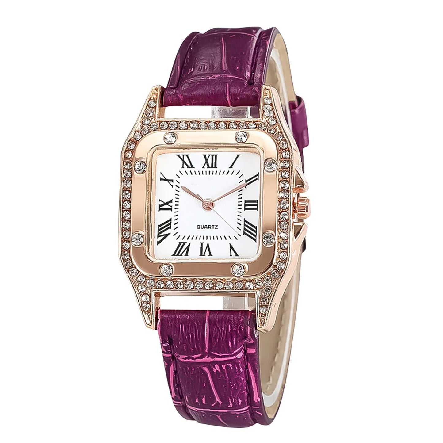 Elegant Women’s Leather Strap Quartz Watch