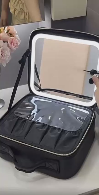 Estuche cosmético LED con espejo: el mejor compañero de belleza para viajes